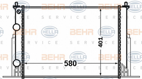 Radiateur, refroidissement du moteur BEHR HELLA SERVICE