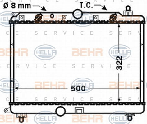 Radiateur, refroidissement du moteur BEHR HELLA SERVICE