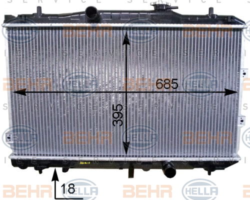 Radiateur, refroidissement du moteur BEHR HELLA SERVICE *** PREMIUM LINE ***
