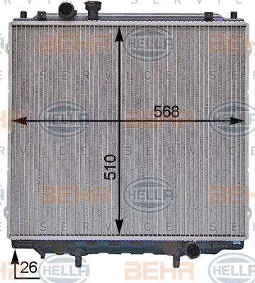 Radiateur, refroidissement du moteur BEHR HELLA SERVICE *** PREMIUM LINE ***
