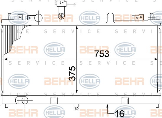 Radiateur, refroidissement du moteur BEHR HELLA SERVICE