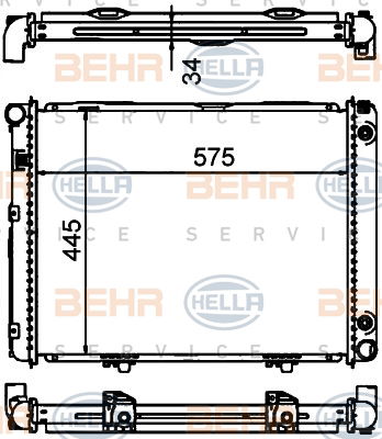 Radiateur, refroidissement du moteur BEHR HELLA SERVICE