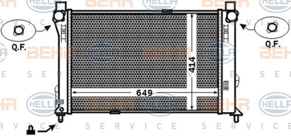 Radiateur, refroidissement du moteur BEHR HELLA SERVICE