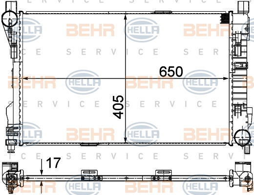 Radiateur, refroidissement du moteur BEHR HELLA SERVICE