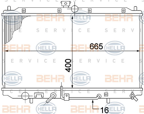 Radiateur, refroidissement du moteur BEHR HELLA SERVICE