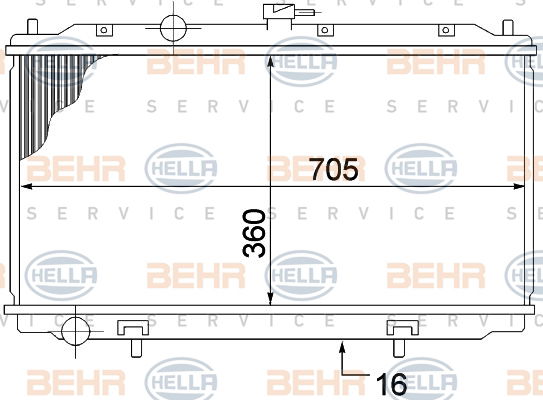 Radiateur, refroidissement du moteur BEHR HELLA SERVICE