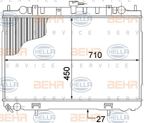 Radiateur, refroidissement du moteur BEHR HELLA SERVICE