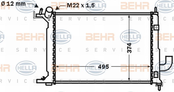 Radiateur, refroidissement du moteur BEHR HELLA SERVICE *** PREMIUM LINE ***