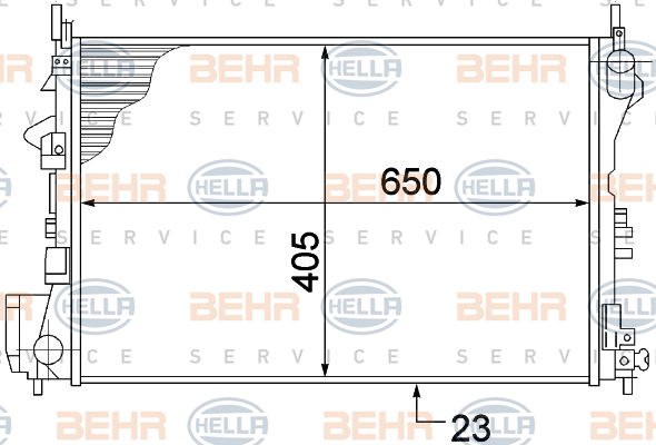 Radiateur, refroidissement du moteur BEHR HELLA SERVICE