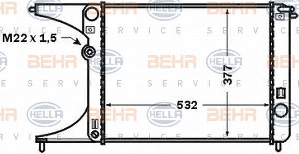 Radiateur, refroidissement du moteur BEHR HELLA SERVICE *** PREMIUM LINE ***