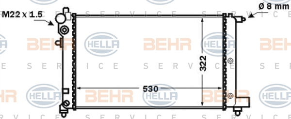 Radiateur, refroidissement du moteur BEHR HELLA SERVICE