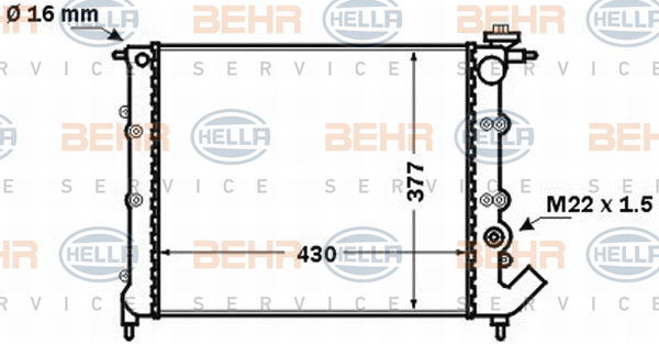 Radiateur, refroidissement du moteur BEHR HELLA SERVICE