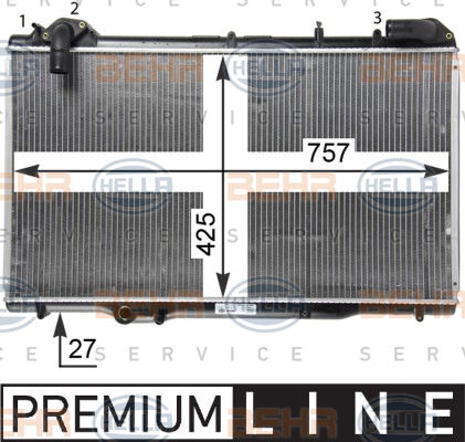 Radiateur, refroidissement du moteur BEHR HELLA SERVICE *** PREMIUM LINE ***