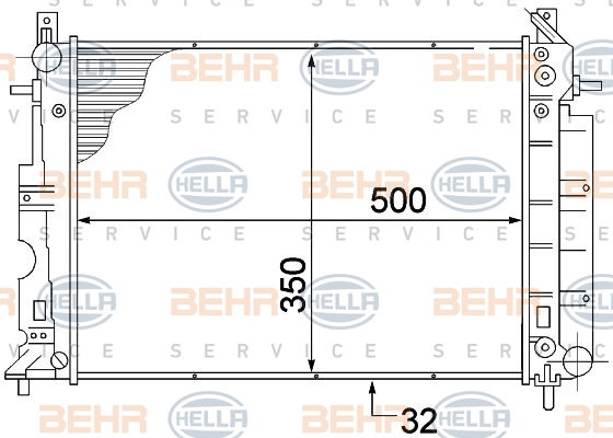 Radiateur, refroidissement du moteur BEHR HELLA SERVICE