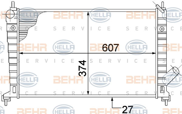Radiateur, refroidissement du moteur BEHR HELLA SERVICE