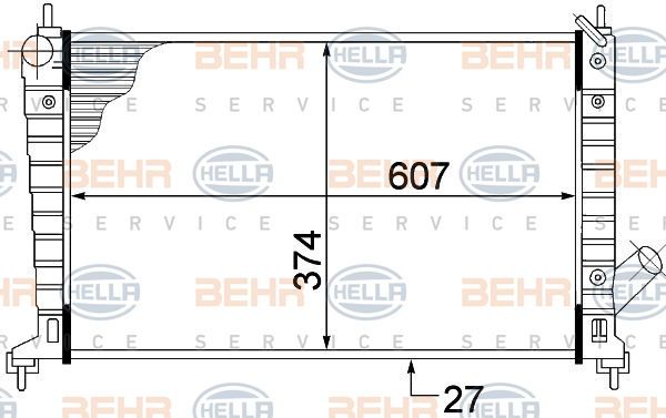 Radiateur, refroidissement du moteur BEHR HELLA SERVICE