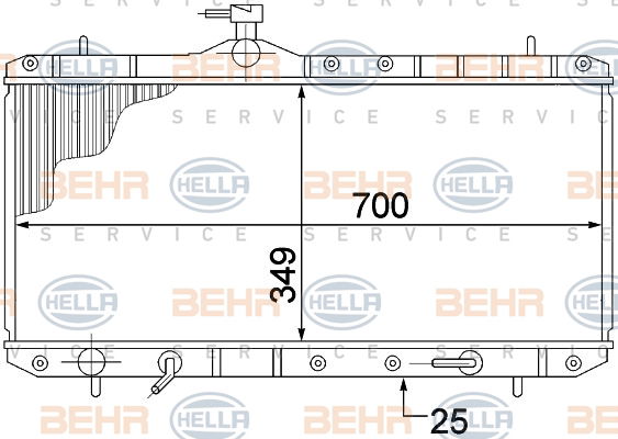 Radiateur, refroidissement du moteur BEHR HELLA SERVICE