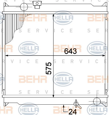 Radiateur, refroidissement du moteur BEHR HELLA SERVICE
