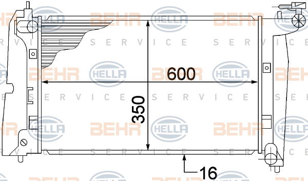 Radiateur, refroidissement du moteur BEHR HELLA SERVICE