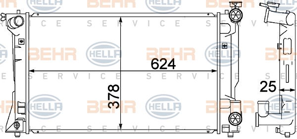 Radiateur, refroidissement du moteur BEHR HELLA SERVICE