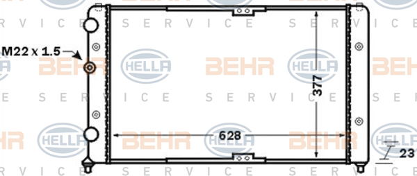 Radiateur, refroidissement du moteur BEHR HELLA SERVICE