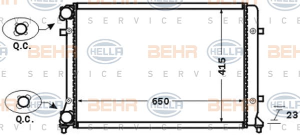 Radiateur, refroidissement du moteur BEHR HELLA SERVICE