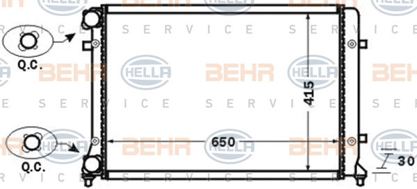Radiateur, refroidissement du moteur BEHR HELLA SERVICE