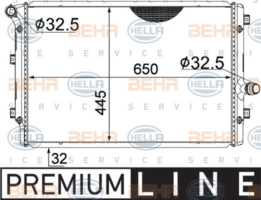 Radiateur, refroidissement du moteur BEHR HELLA SERVICE Version ALTERNATIF