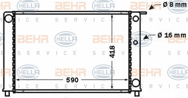 Radiateur, refroidissement du moteur BEHR HELLA SERVICE