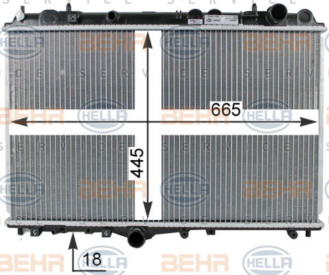 Radiateur, refroidissement du moteur BEHR HELLA SERVICE