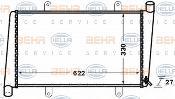 Radiateur, refroidissement du moteur BEHR HELLA SERVICE