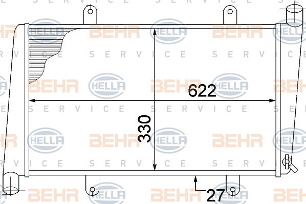 Radiateur, refroidissement du moteur BEHR HELLA SERVICE