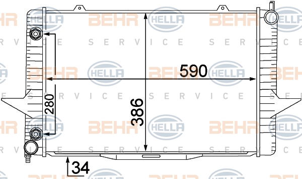 Radiateur, refroidissement du moteur BEHR HELLA SERVICE