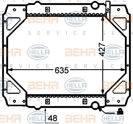 Radiateur, refroidissement du moteur BEHR HELLA SERVICE