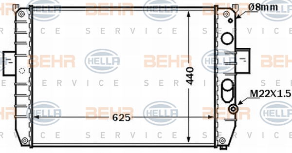 Radiateur, refroidissement du moteur BEHR HELLA SERVICE