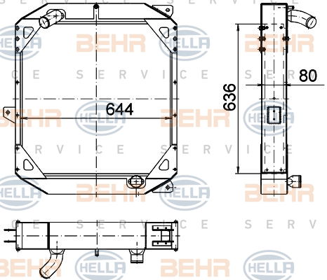 Radiateur, refroidissement du moteur BEHR HELLA SERVICE *** PREMIUM LINE ***