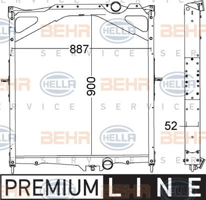 Radiateur, refroidissement du moteur BEHR HELLA SERVICE *** PREMIUM LINE ***