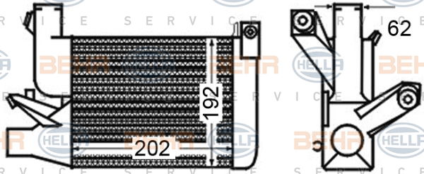 Intercooler, échangeur BEHR HELLA SERVICE *** PREMIUM LINE ***