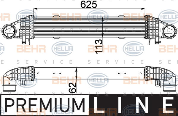 Intercooler, échangeur BEHR HELLA SERVICE *** PREMIUM LINE ***