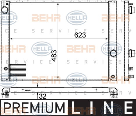 Radiateur, refroidissement du moteur BEHR HELLA SERVICE *** PREMIUM LINE ***