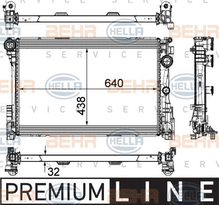 Radiateur, refroidissement du moteur BEHR HELLA SERVICE *** PREMIUM LINE ***