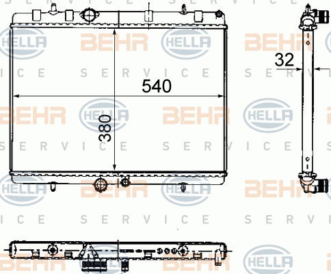 Radiateur, refroidissement du moteur BEHR HELLA SERVICE