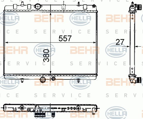 Radiateur, refroidissement du moteur BEHR HELLA SERVICE *** PREMIUM LINE ***