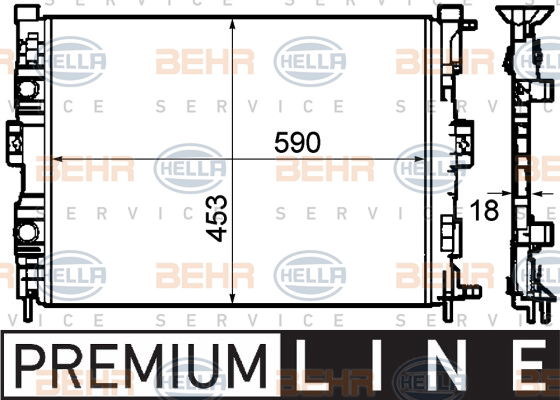 Radiateur, refroidissement du moteur BEHR HELLA SERVICE *** PREMIUM LINE ***