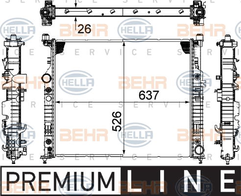 Radiateur, refroidissement du moteur BEHR HELLA SERVICE *** PREMIUM LINE ***