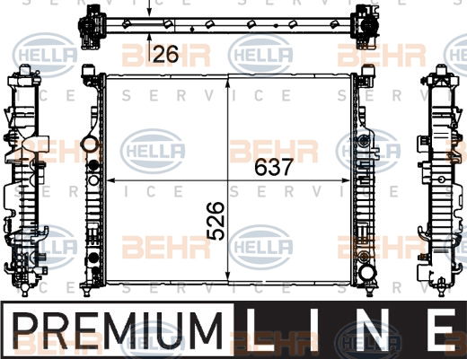 Radiateur, refroidissement du moteur BEHR HELLA SERVICE *** PREMIUM LINE ***