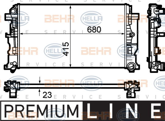 Radiateur, refroidissement du moteur BEHR HELLA SERVICE *** PREMIUM LINE ***