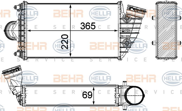 Intercooler, échangeur BEHR HELLA SERVICE *** PREMIUM LINE ***