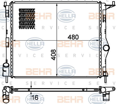 Radiateur, refroidissement du moteur BEHR HELLA SERVICE