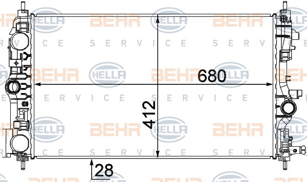 Radiateur, refroidissement du moteur BEHR HELLA SERVICE